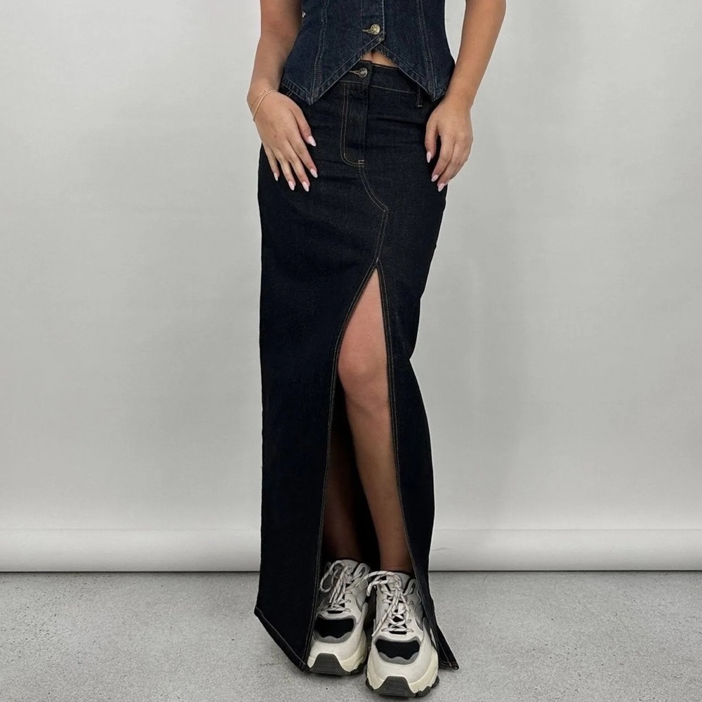 Lioness denim maxi skirt
